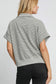 Umgee Striped Short Sleeve Sweatshirt - Gray