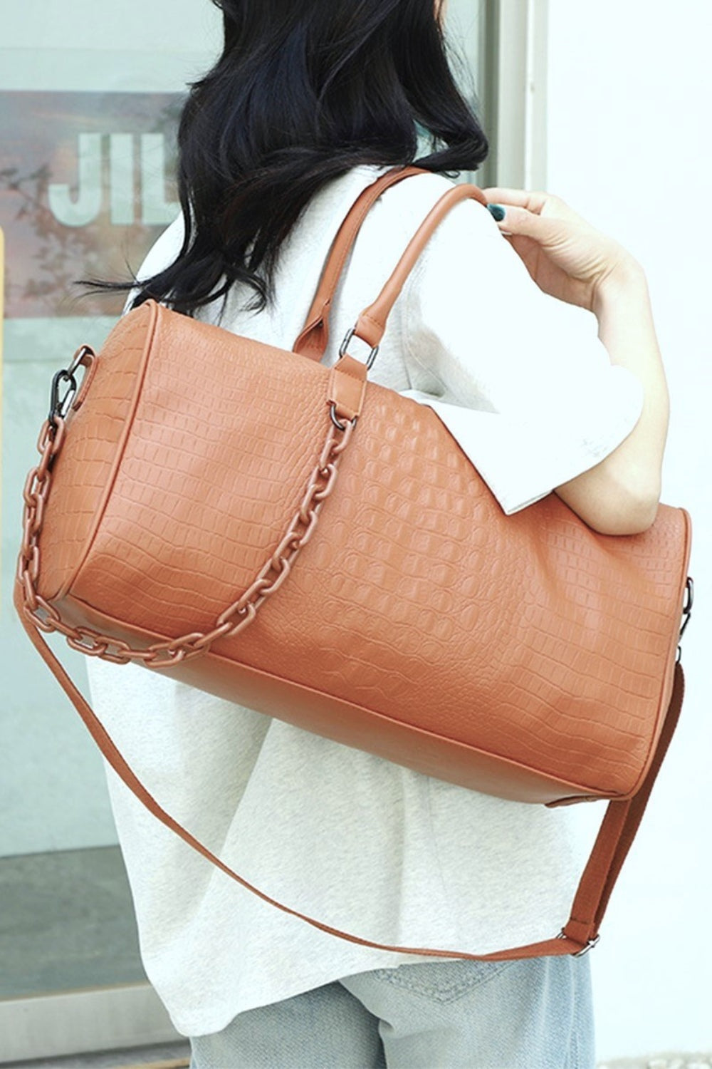 Zenana PU Leather Weekender Duffle Bag