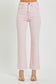 RISEN High Rise Tummy Control Straight Jeans - Acid Pink