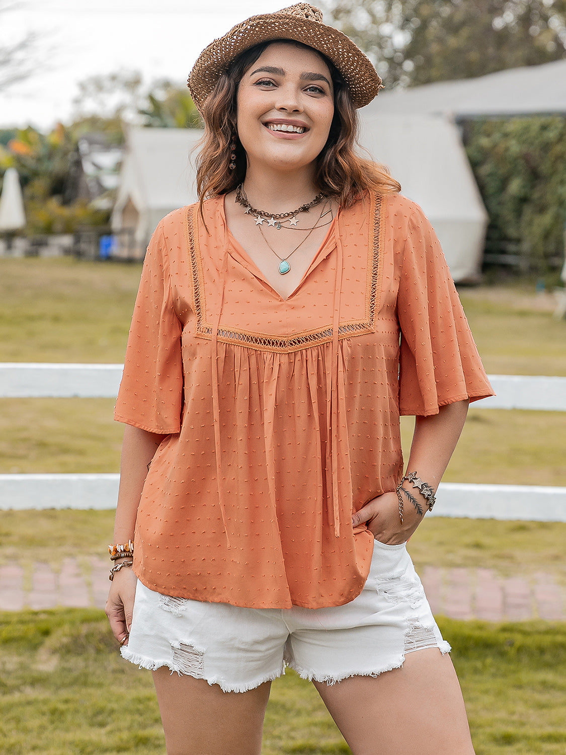 Plus Size Tangerine Top