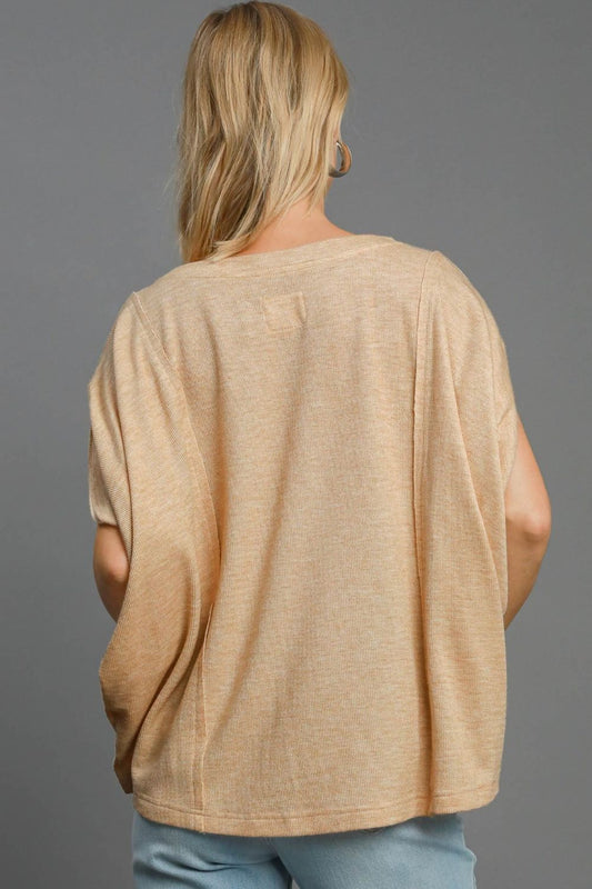 Umgee Batwing Sleeve Top - Tan