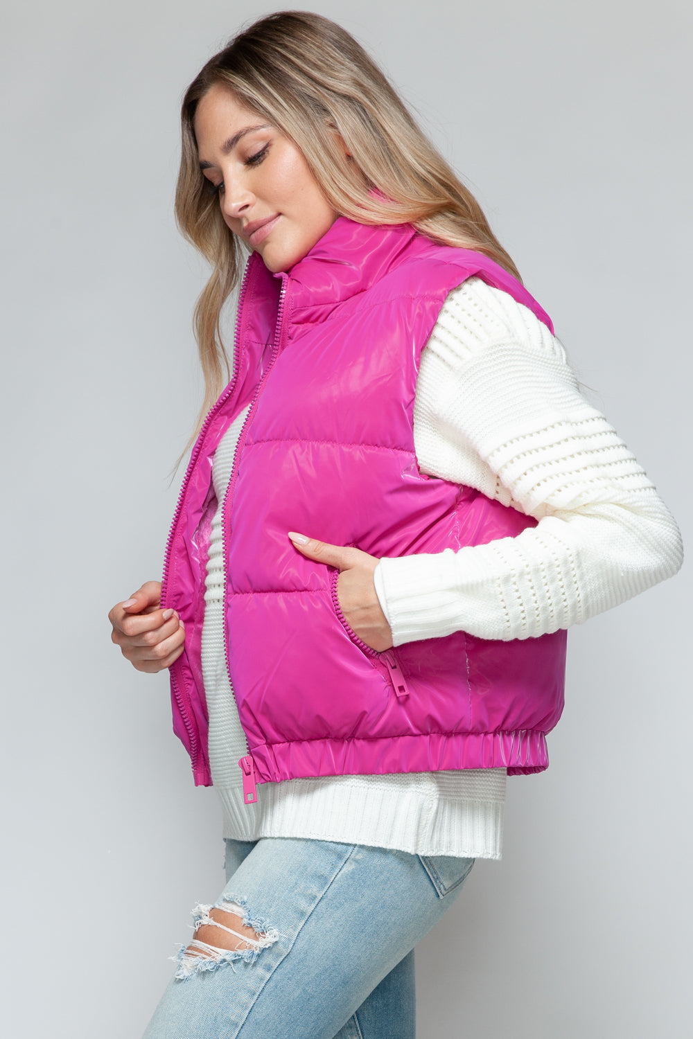 Get Puffy With It Vest - Hot Pink