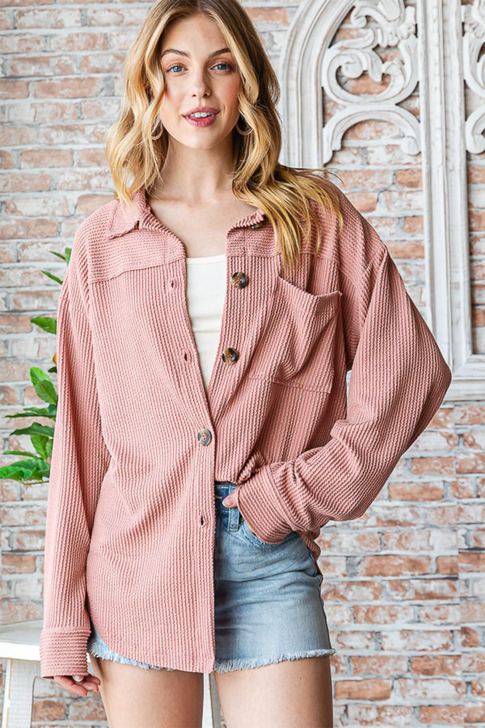 Dark Peach Shacket