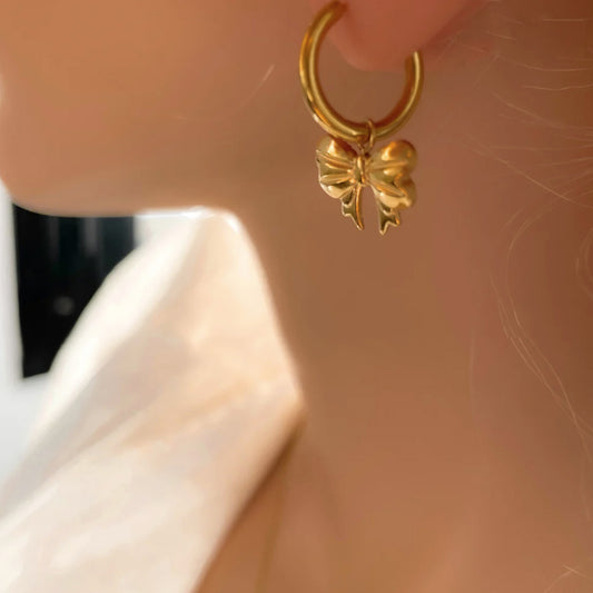 Gold Bow Earrings