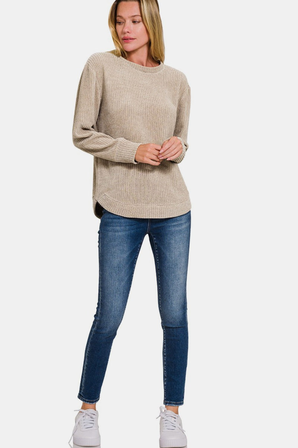 Zenana Chenille Sweater - Ash Mocha