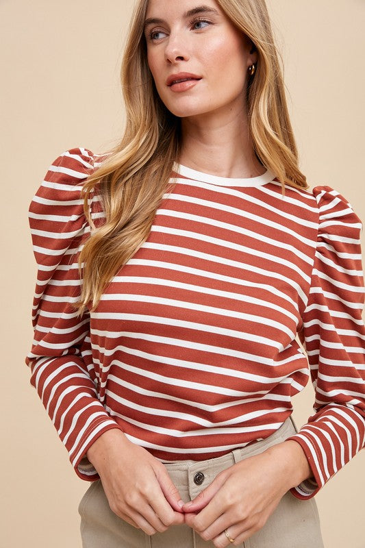 Rust Striped Top