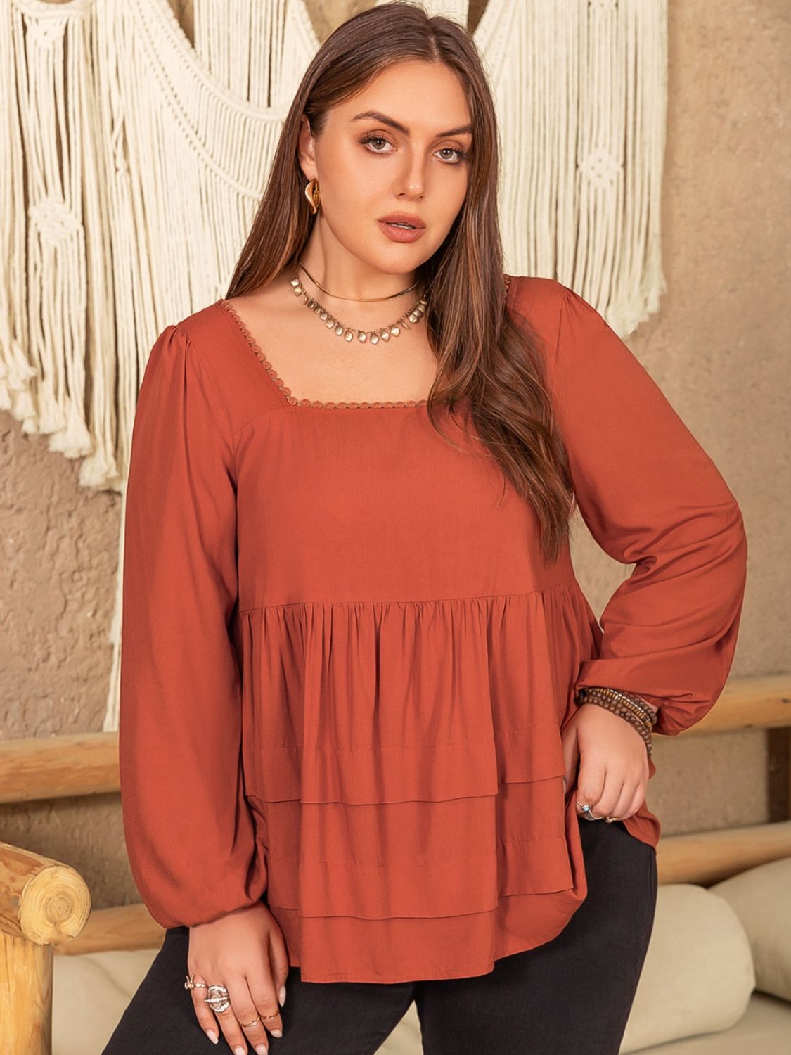 Plus Size Terrific Terracotta Top