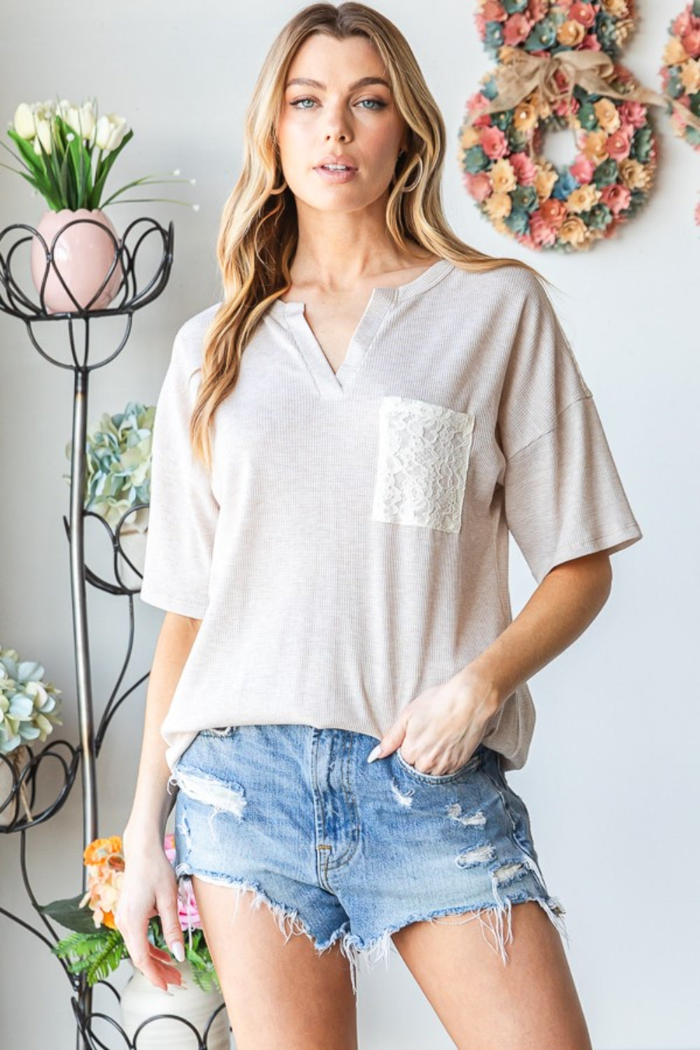 Lace Pocket Top