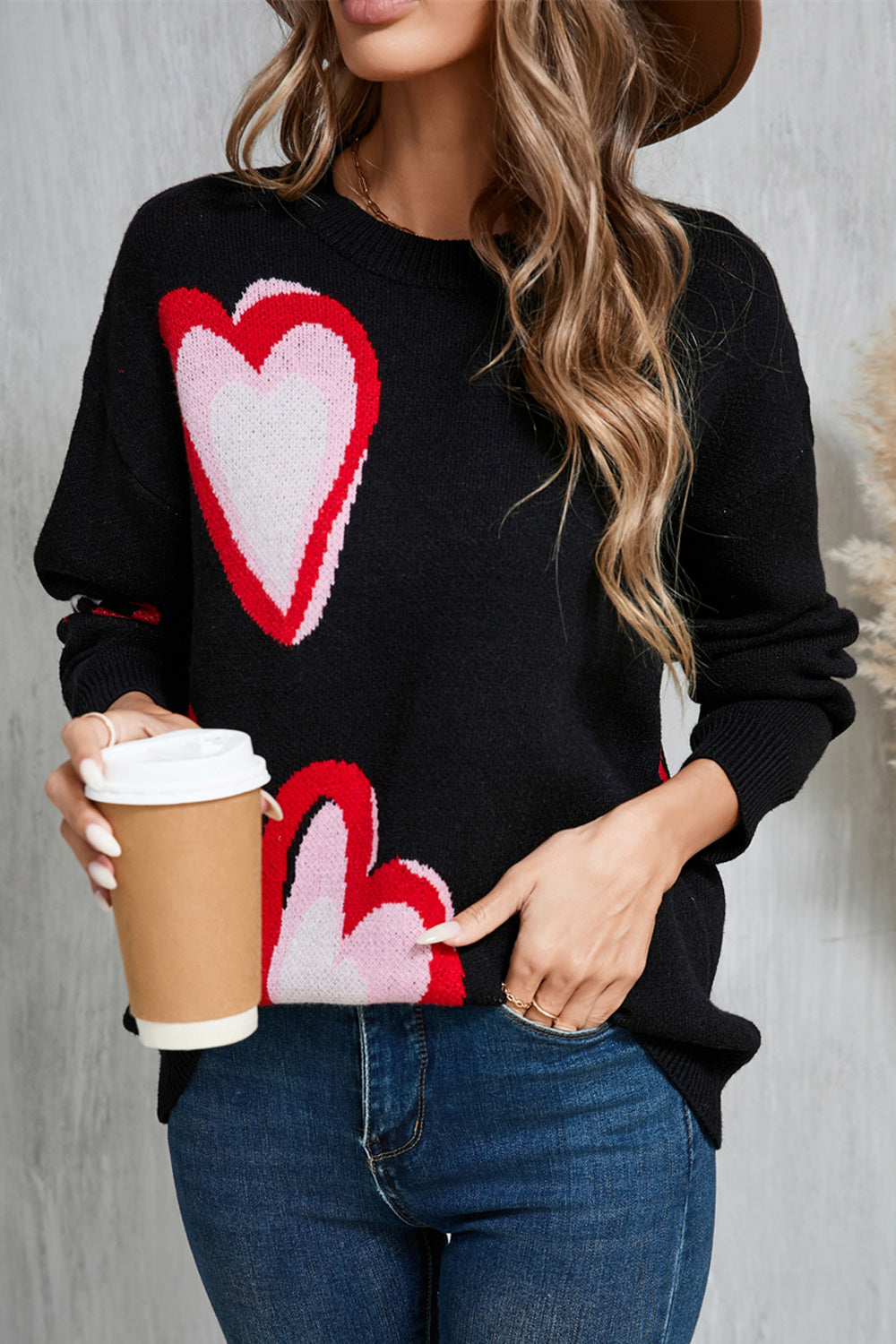 Scattered Hearts Sweater