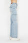 Judy Blue High Waist Straight Cargo Jeans - Light Wash