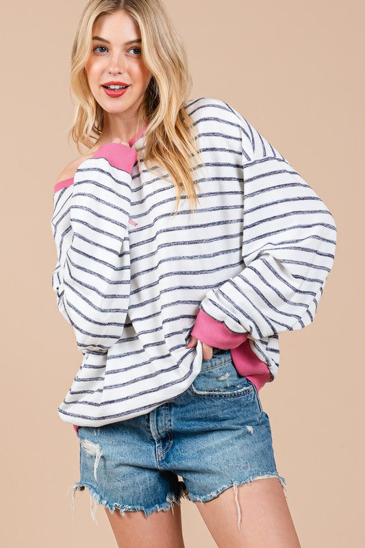 Stilwell Striped Sweatshirt - Black