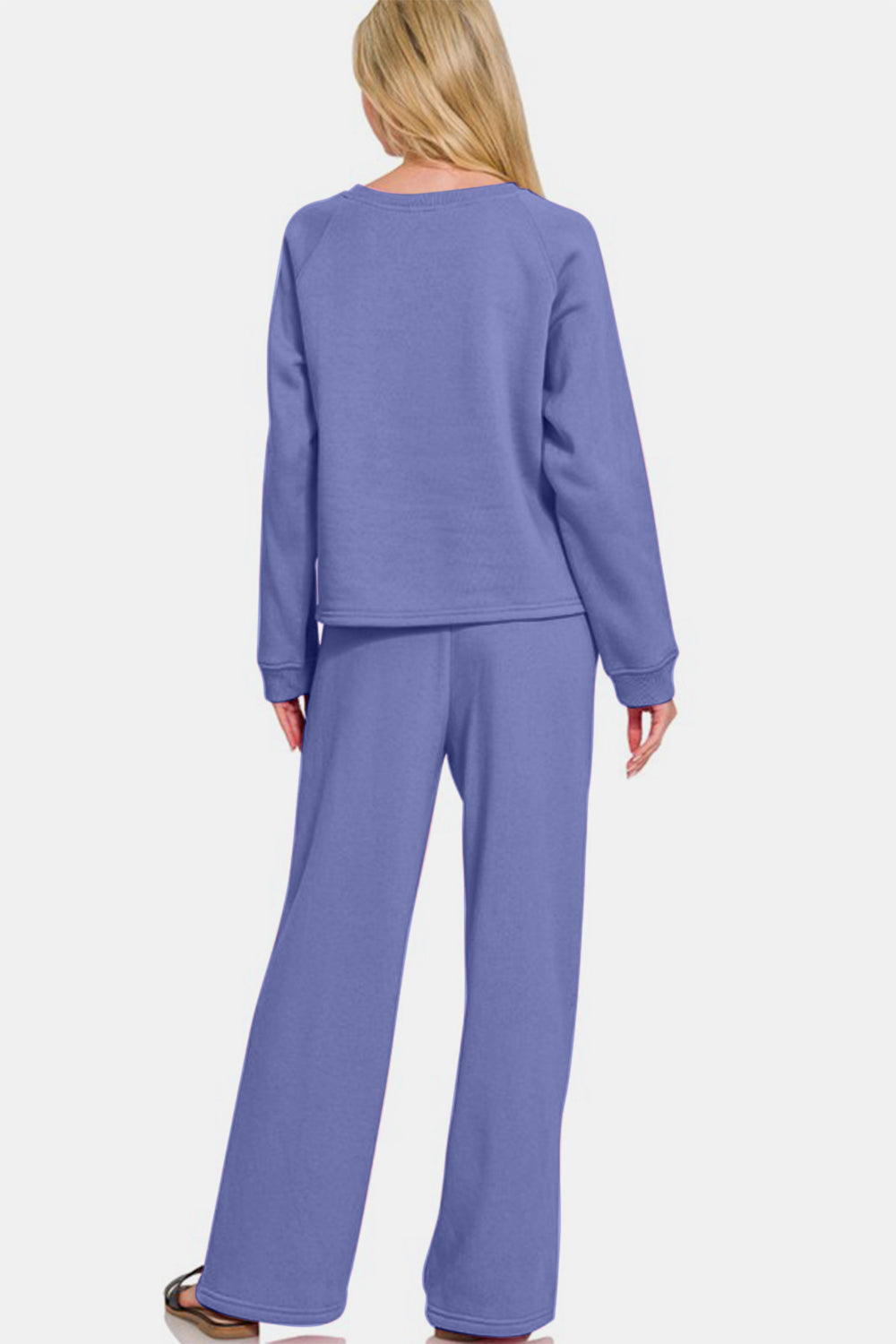 Zenana Dusty Blue Sweatshirt Pants Set