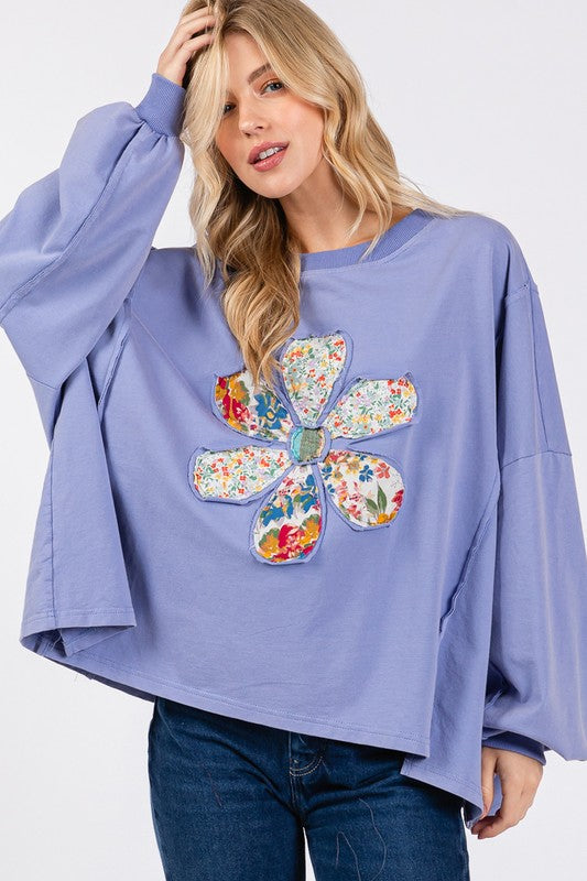 Flower Patch Top - Blue Purple