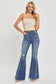 RISEN Distressed Flare Jeans