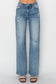 RISEN Distressed Wide Leg Jeans