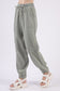 VERY J Crinkle Gauze Drawstring Pants - Sage