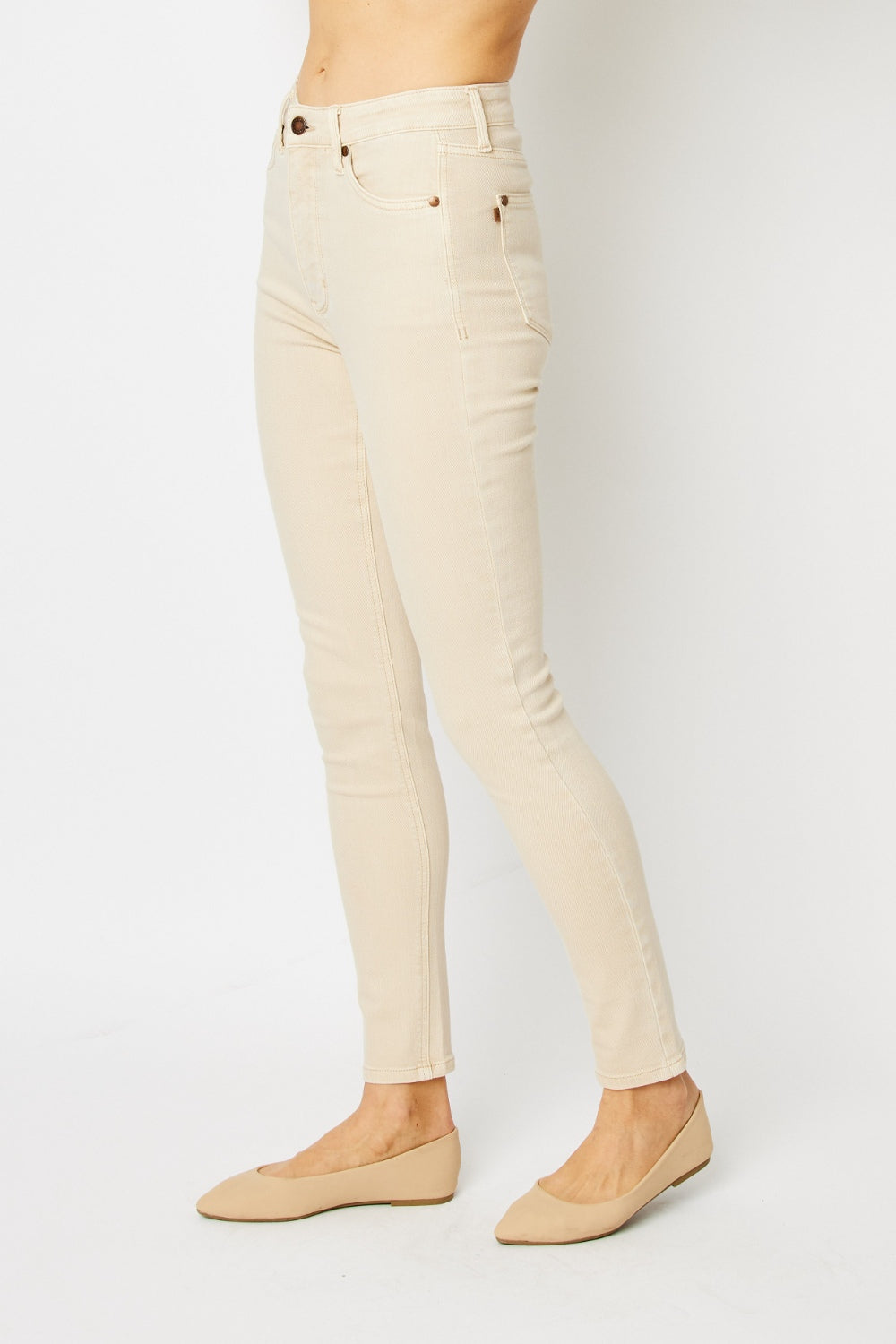 Judy Blue Skinny Jeans in Bone