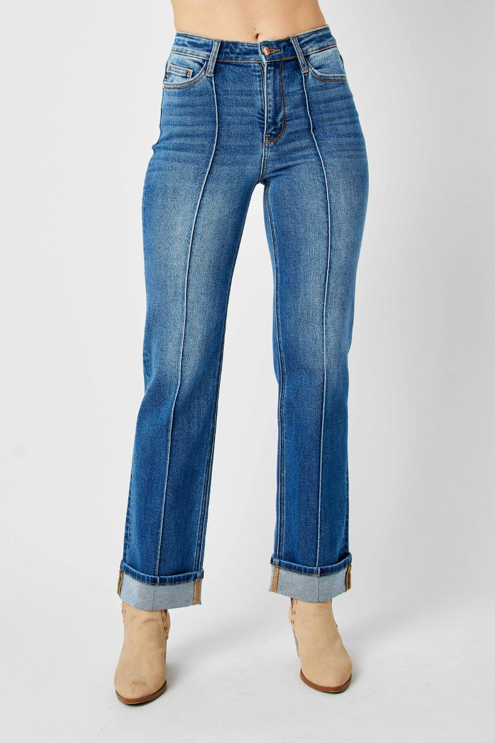 Judy Blue Front Seam Detail Straight Jeans