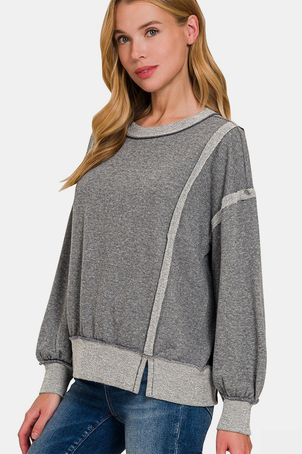 Zenana Grey Sweatshirt