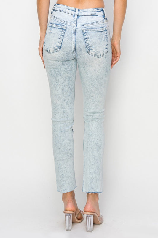 Risen High Rise Distressed Skinny Jeans