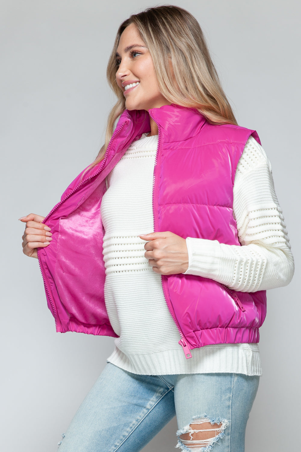 Get Puffy With It Vest - Hot Pink