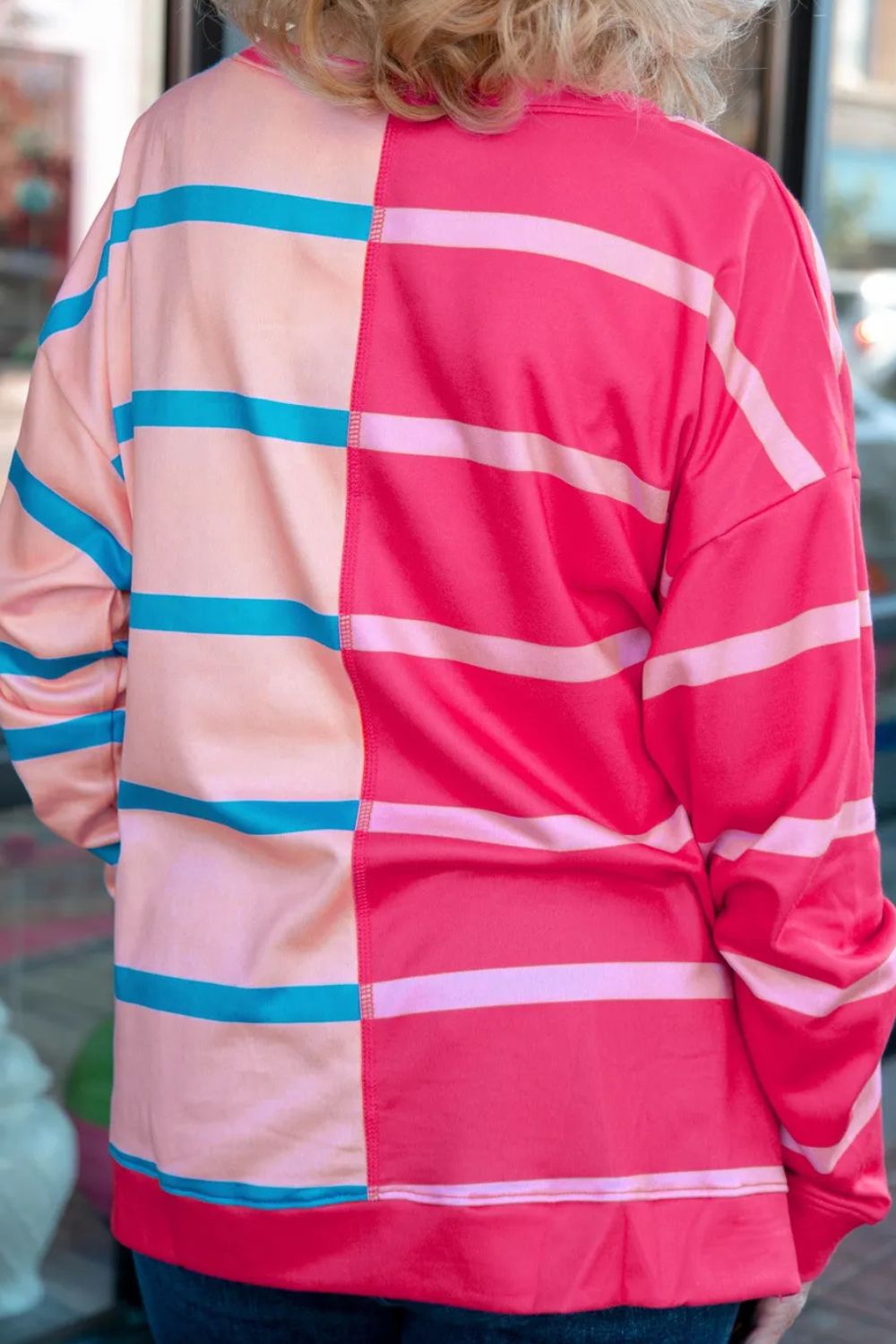 Plus Size Hot Pink Stripes Top