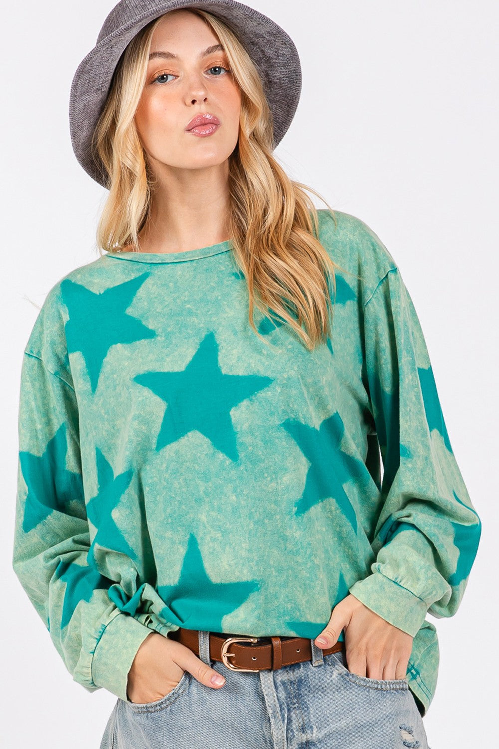Turquoise Stars Top