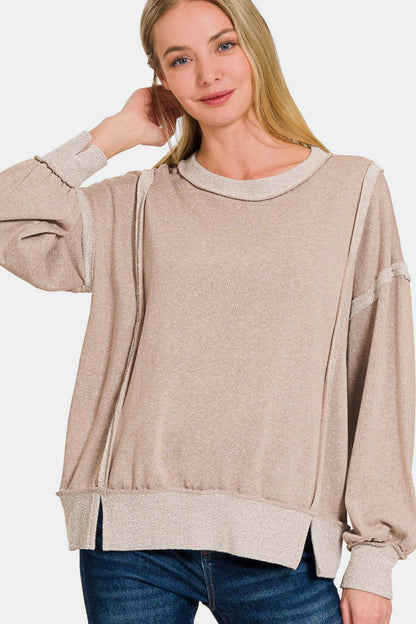 Zenana Ash Mocha Sweatshirt