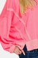 Zenana Scoop Neck Hoodie - Fuchsia