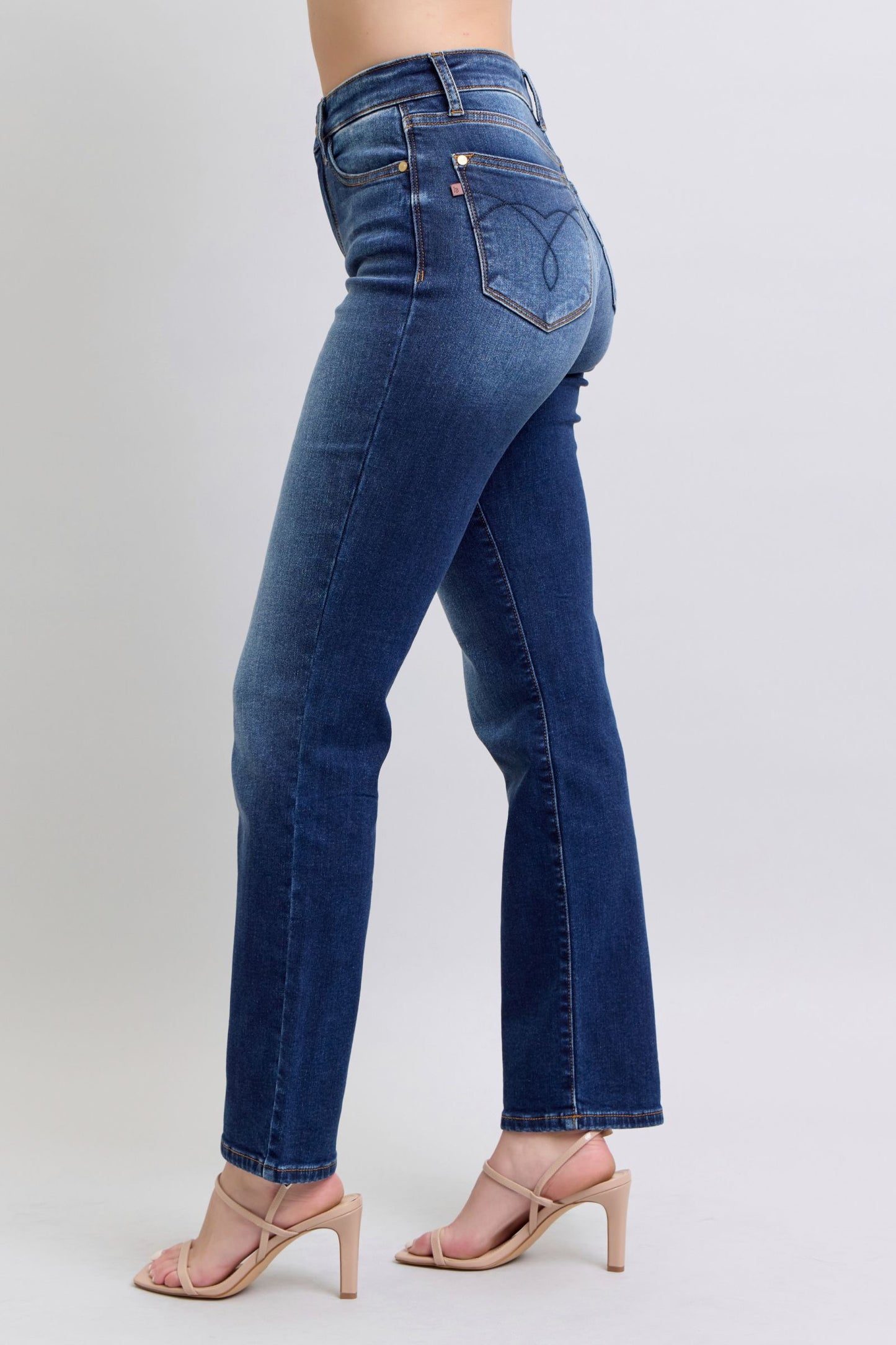 Judy Blue Straight Leg Jeans with Pockets - Dark Wash