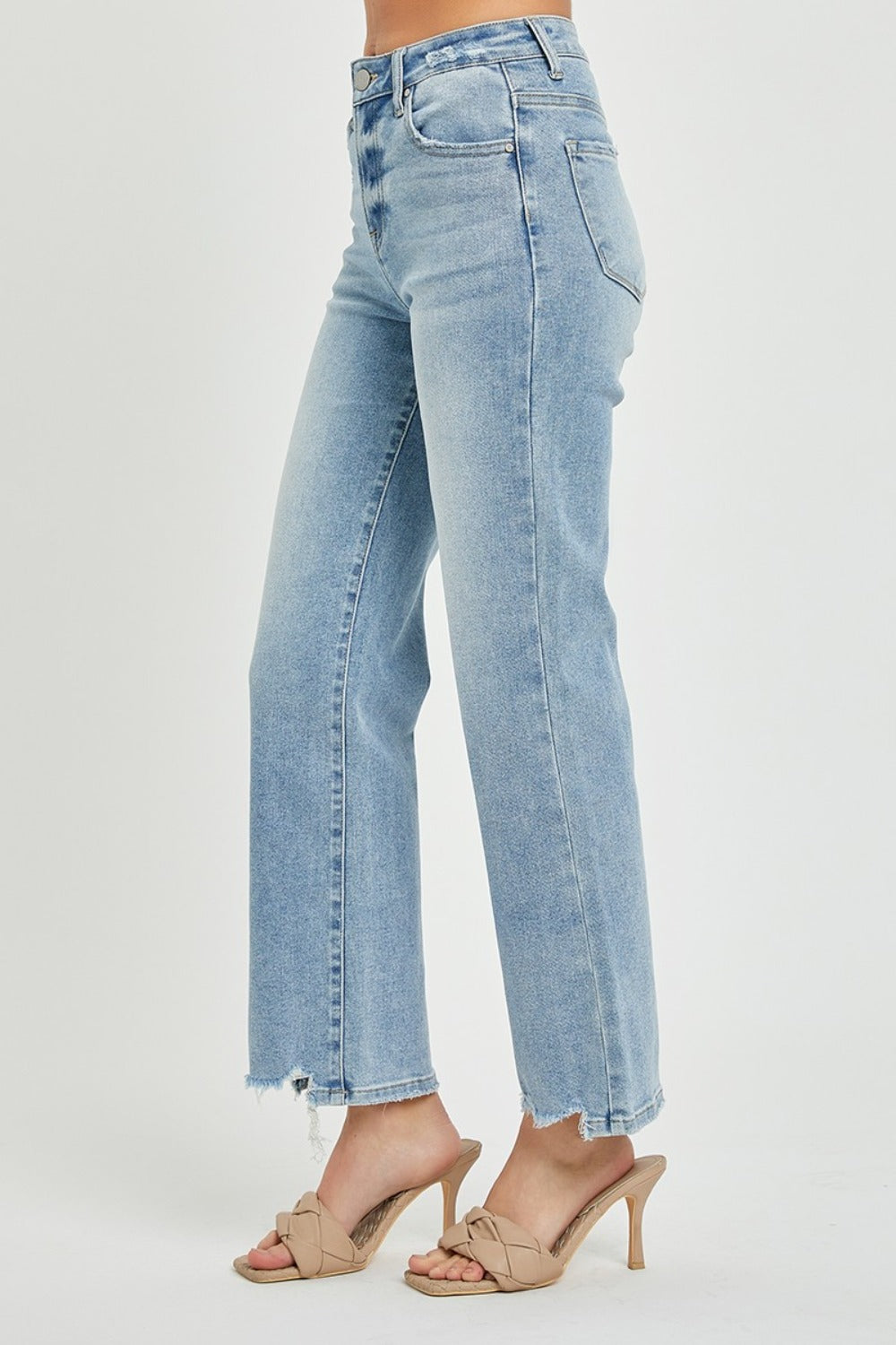 RISEN High Rise Straight Jeans - Light