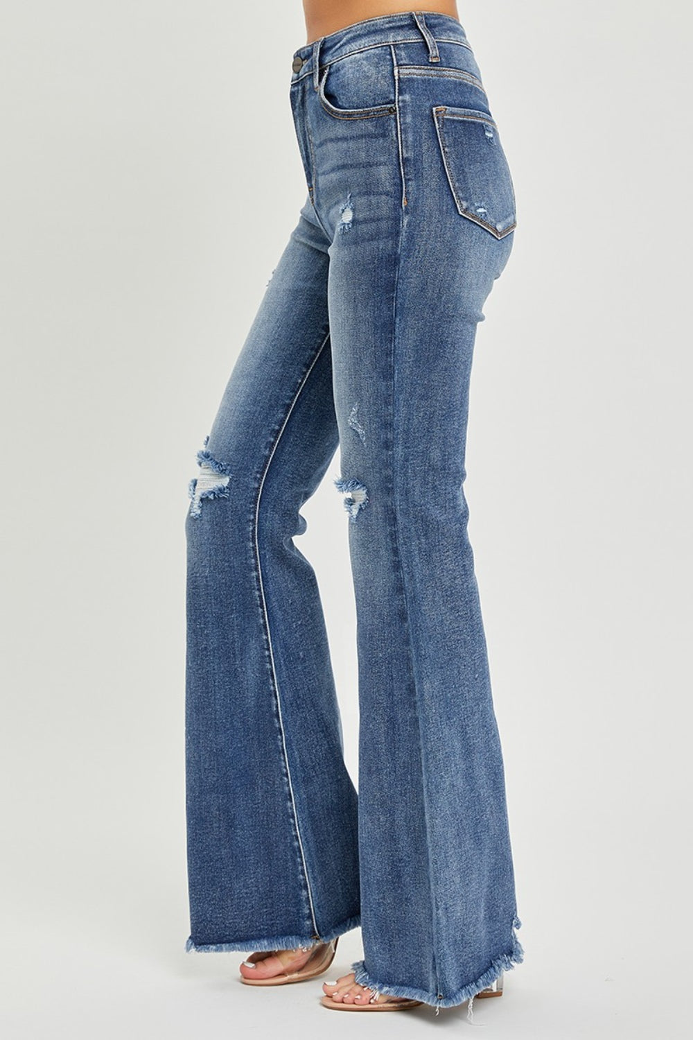 RISEN Distressed Flare Jeans