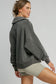 Umgee Johnny Collar Sweatshirt - Charcoal