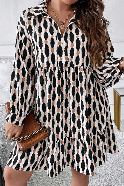 Plus Size Abstract Printed Dress