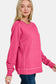 Zenana Pigment Dyed French Terry Sweatshirt - Hot Pink