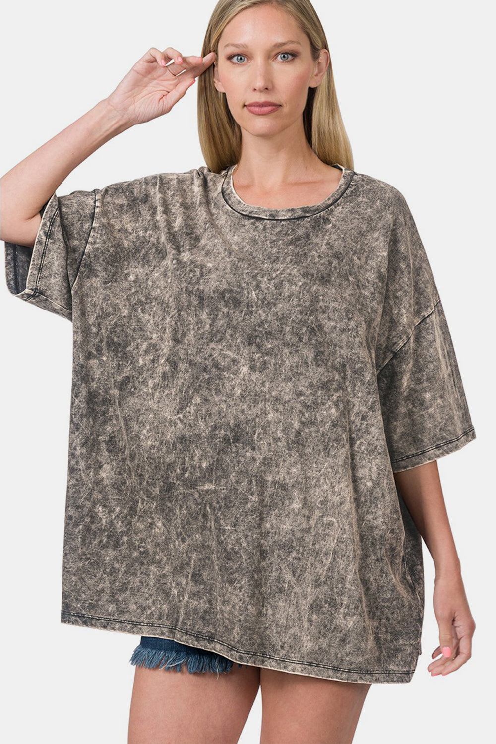 Zenana Washed Round Neck Tee