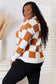 Camel Checkered Cardigan