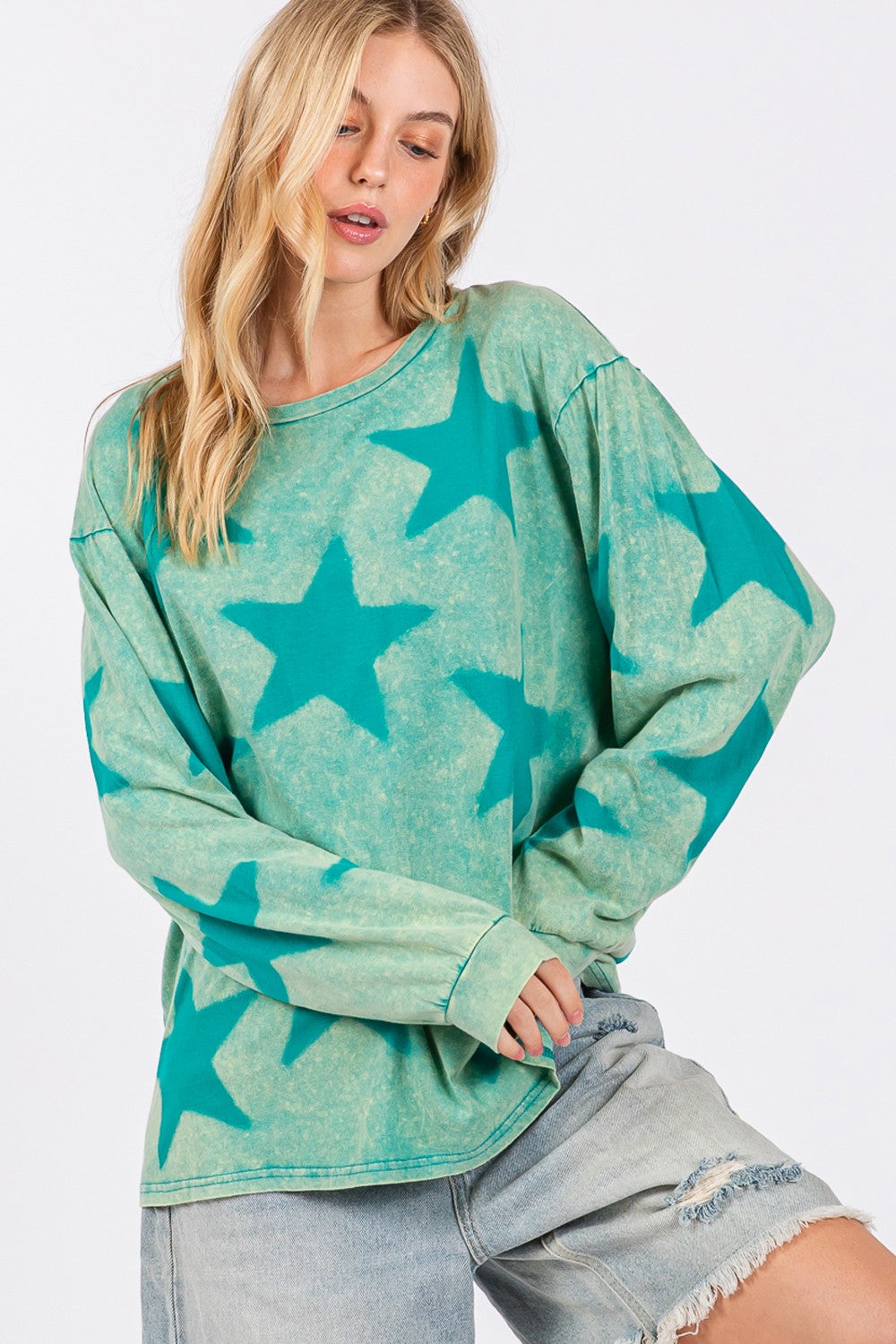 Turquoise Stars Top