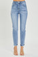 RISEN High Rise Frayed Hem Skinny Jeans