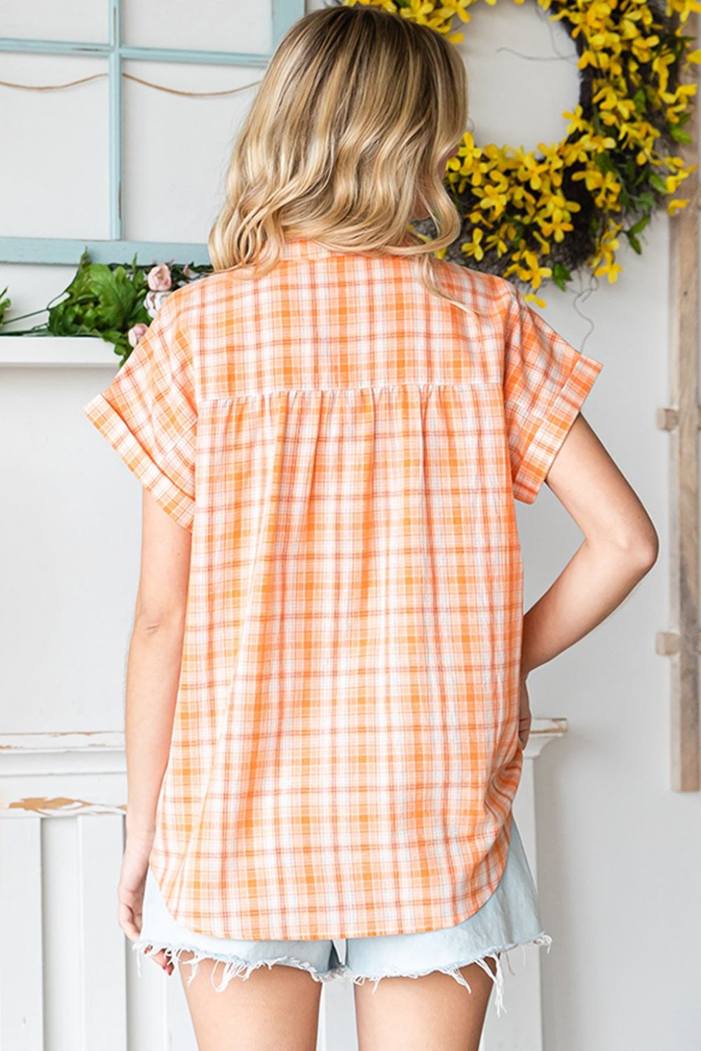 Orange Plaid Top