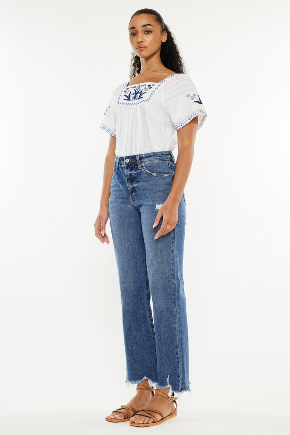 Kancan High Rise Slim Wide Leg Jeans