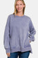 Zenana Acid Wash Sweatshirt - Mauve