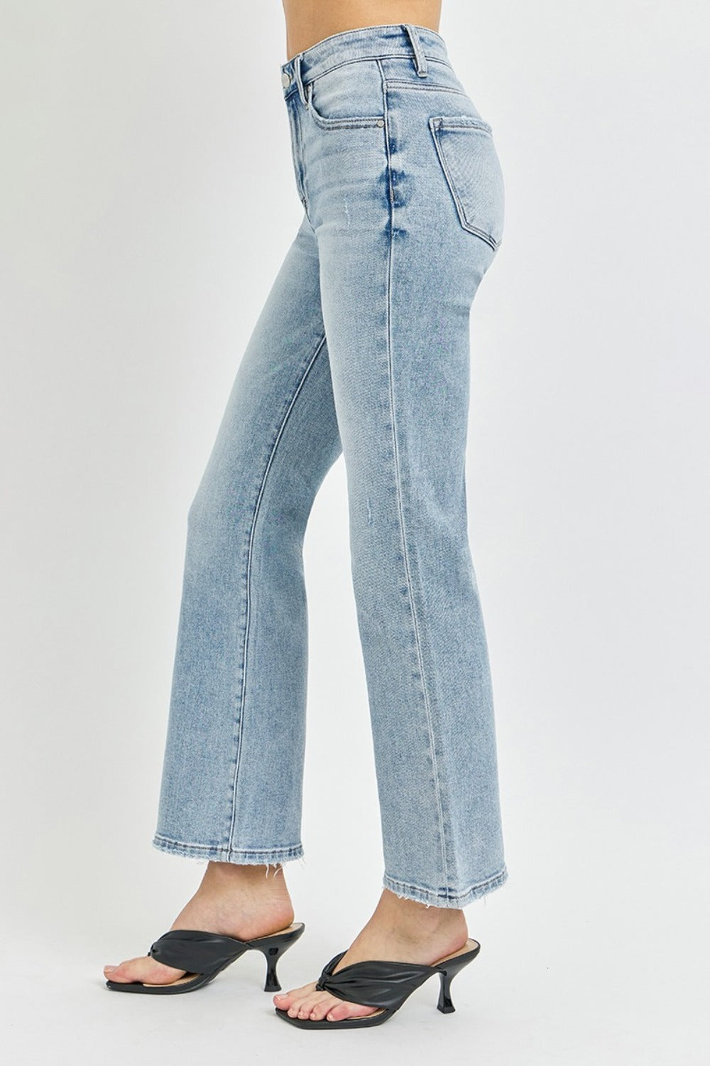 RISEN High Rise Ankle Flare Jeans - Light