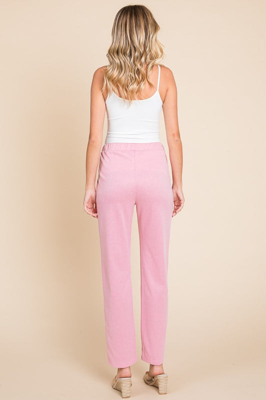 Culture Code Pin Tuck Detail Slim Pants - Pink