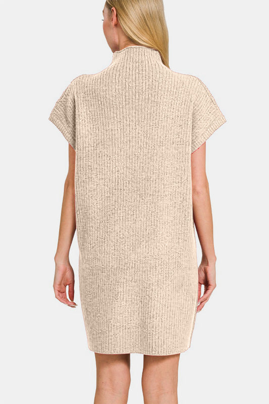 Zenana Sweater Dress - Sand