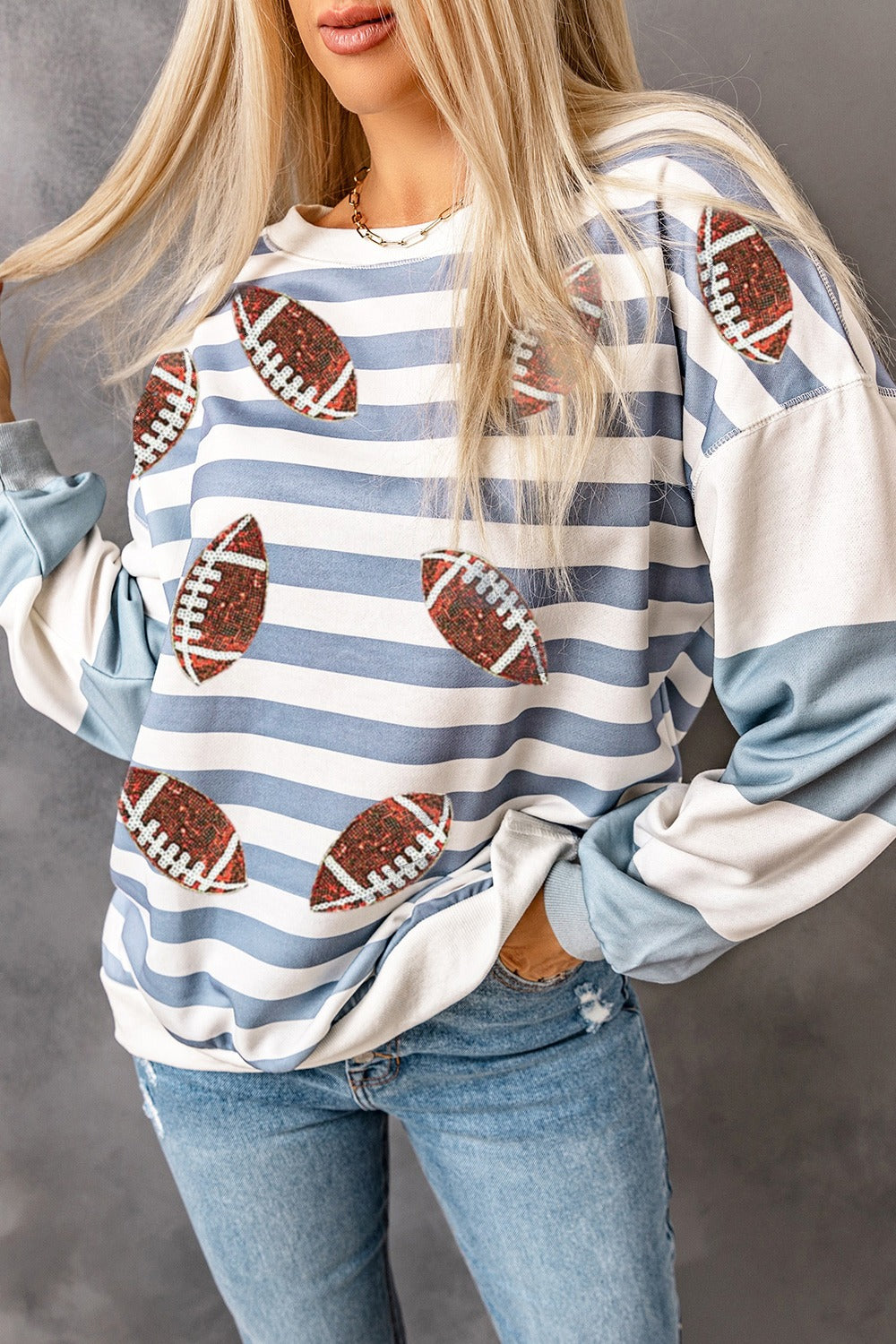 Light Blue Football Sweatshirt