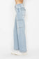 Judy Blue High Waist Straight Cargo Jeans - Light Wash