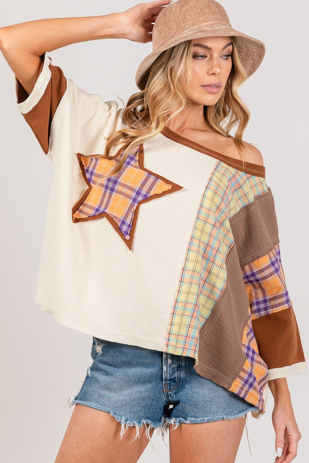 Plaid Star Top