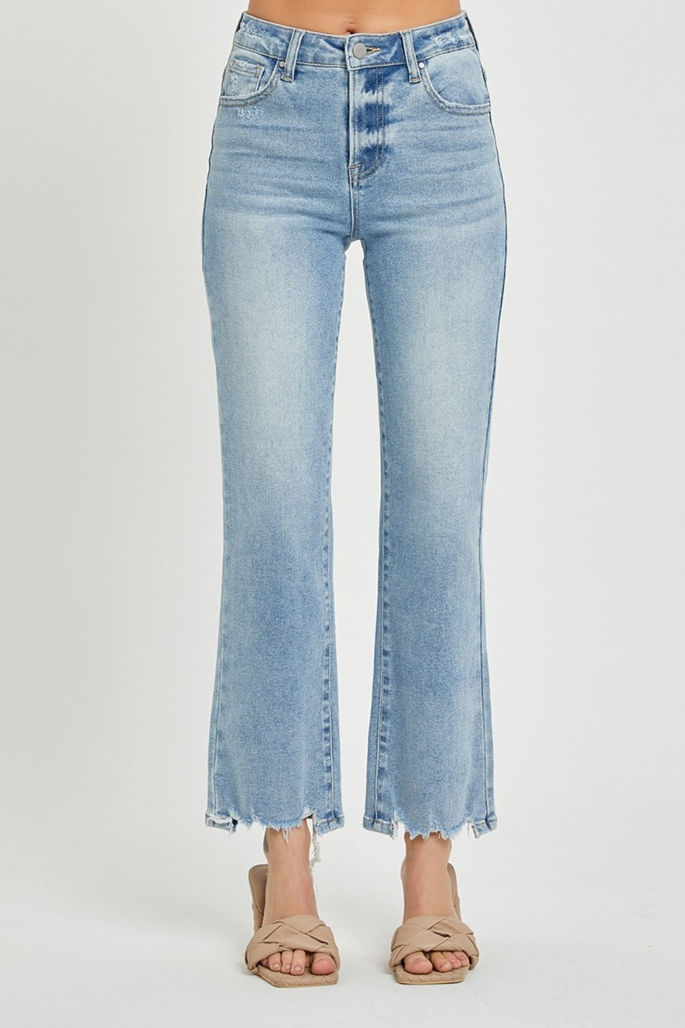 RISEN High Rise Straight Jeans - Light