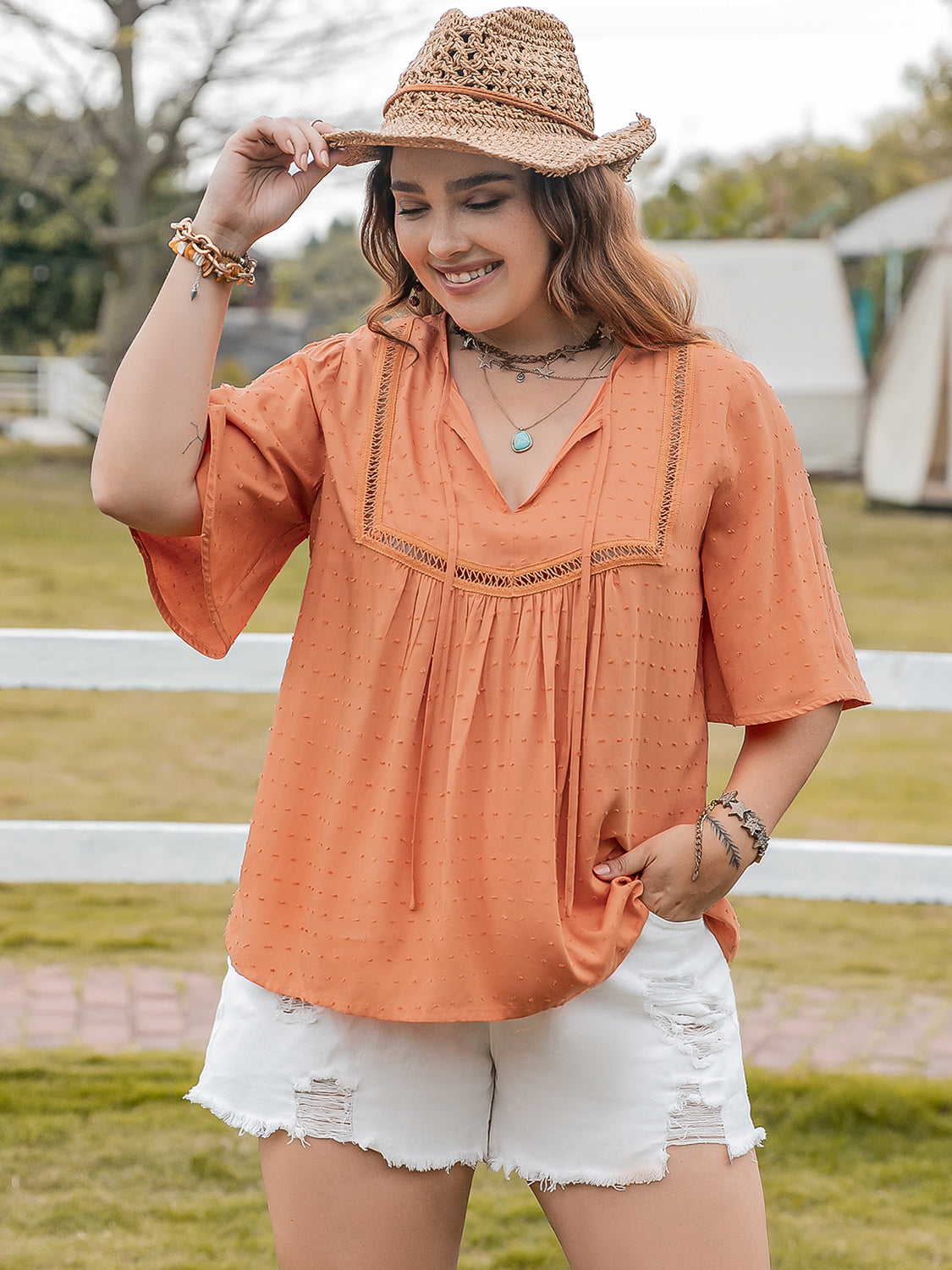 Plus Size Tangerine Top